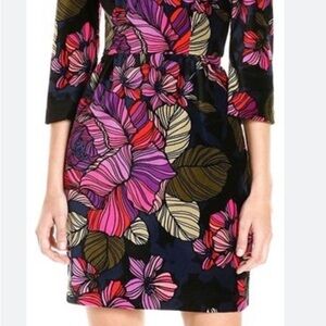 Trina Turk floral long sleeve dress I cocktail party | vibrant print | size 8